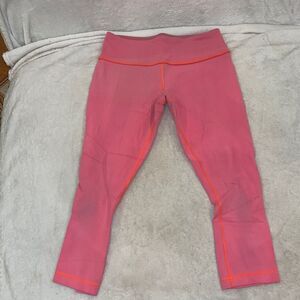 Pink lulu lemon cropped leggings size 2